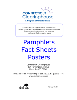 Pamphlet Directory 021110 - Connecticut Clearinghouse