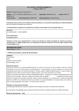 ATL CAPITAL CARTERA DINAMICA, FI INFORMACIÓN FONDO 1