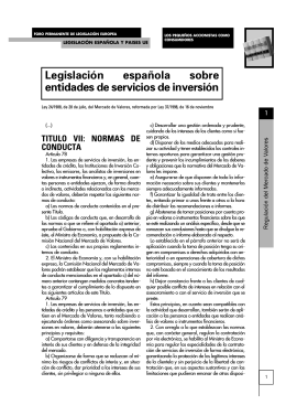 Legislación española sobre entidades de servicios de
