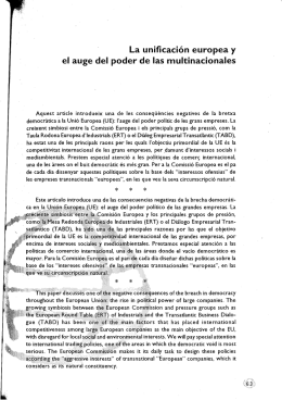 La uniﬁcación europea y