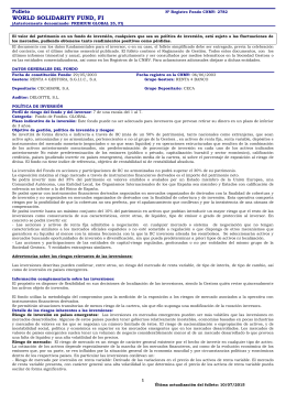 WORLD SOLIDARITY FUND, FI