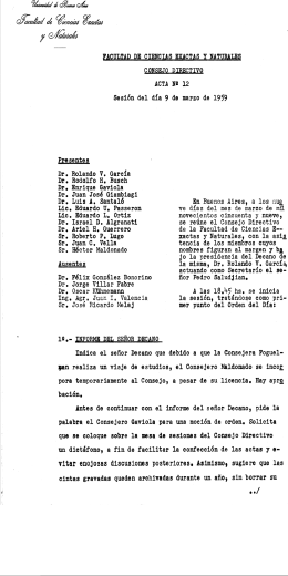 Acta del Consejo Directivo - Biblioteca Digital de la Facultad de