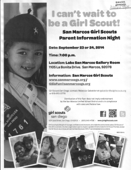San lfarcoc Girl Scoutg Parent Information ilight