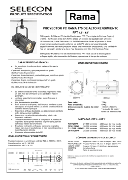 proyector pc rama 175 de alto rendimiento fft 4.5°- 62
