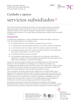 servicios subsidiados - Seniors Information Service