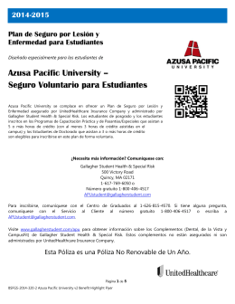 Azusa Pacific University – Seguro Voluntario para Estudiantes