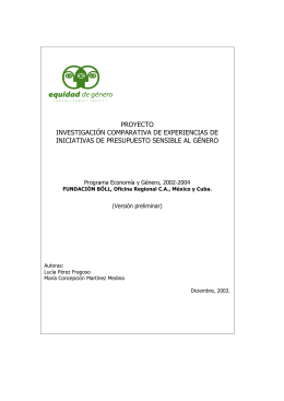 proyecto investigación comparativa de experiencias de iniciativas