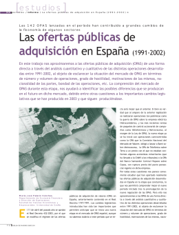 Las ofertas públicas de adquisición en España (1991