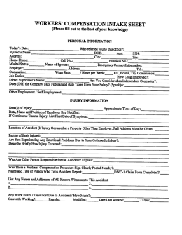 workers` compensation intake sheet