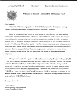 Lovej`oy High School Spanish 4 Spanish Summer Assignment