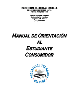 Manual de Orientación - Industrial Technical College