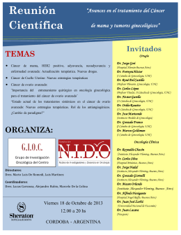 Reunión Científica GIOC - Asociación Oncólogos Clínicos de Córdoba