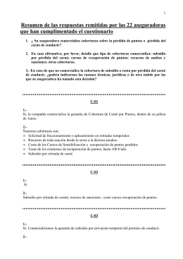 Resumen respuestas remitidas por las aseguradoras