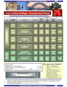 Aces Centre College: Courses and Prices