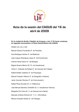 Acta de la sesión del CADUS del 16 de abril de 2009