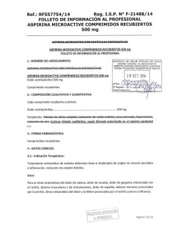 Aspirina microactive comprimidos recubiertos 500 mg