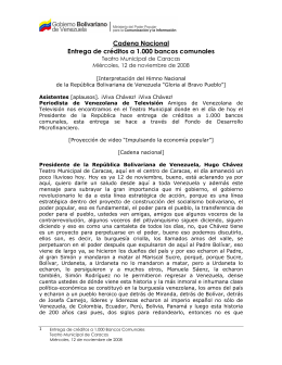 Cadena Nacional Entrega de créditos a 1.000 bancos comunales