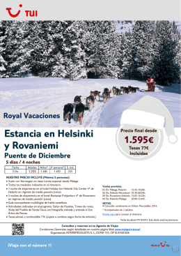 1.595€ Estancia en Helsinki y Rovaniemi