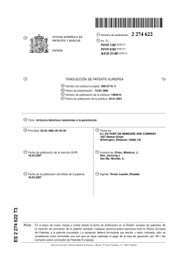 ARTICULOS BALISTICOS RESISTENTES A LA PRENETACION