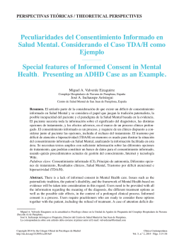 Peculiaridades del Consentimiento Informado en Salud Mental