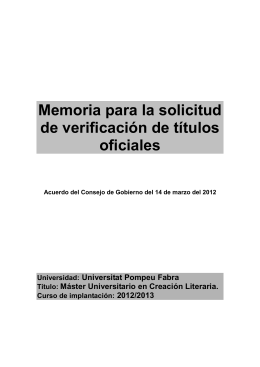 Memoria MU en Creaci&oacute;n Literaria IDEC
