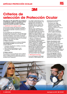 Criterios de selección de Protección Ocular