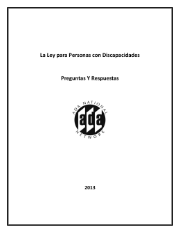 La Ley para Personas con Discapacidades Preguntas Y Respuestas