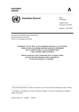 Informe de la Alta Comisionada de las Naciones Unidas para los