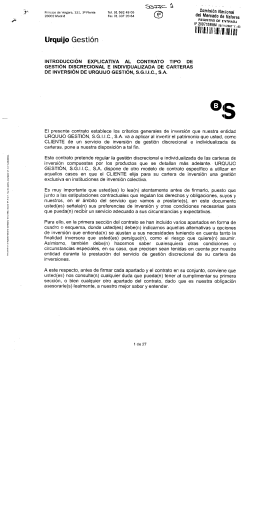 Tipo Gestión Discrecional Carteras Inversión