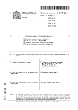 procedimiento de aplicacion de un material refractario colable con