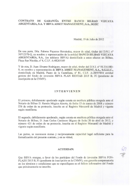 contrato de garantía entre banco bilbao vizcaya argentaria, sa y