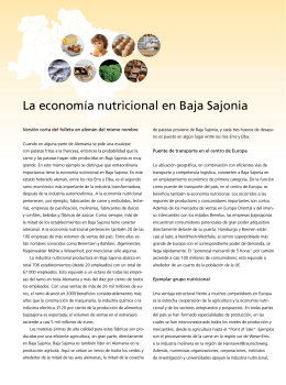 La economía nutricional en Baja Sajonia