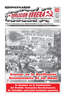 Avanzar en la Movilizaci&oacute;n Revolucionaria de las Masas