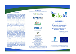 ALGATEC II El proyecto ALGATEC II es una actividad de