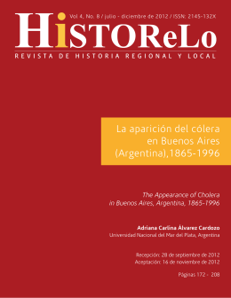 La aparición del cólera en Buenos Aires (Argentina),1865-1996