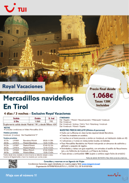 1.068€ Mercadillos navideños En Tirol