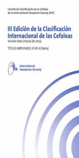 III Edición de la Clasificación Internacional de las Cefaleas