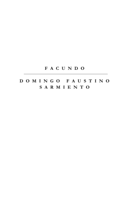 Sarmiento Domingo, Faustino - Facundo
