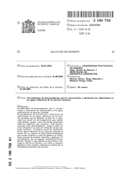 Procedimiento de biorremediación para la concentración