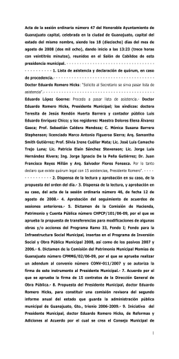 Acta de la sesión ordinaria número 47 del Honorable Ayuntamiento