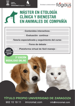 máster en etología clínica y bienestar en animales de compañía