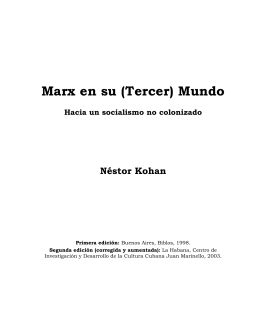 Marx en su (Tercer) Mundo