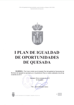 I PLAN DE IGUALDAD DE OPORTUNIDADES DE QUESADA