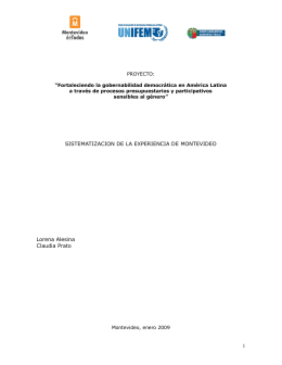 1 SISTEMATIZACION DE LA EXPERIENCIA DE MONTEVIDEO