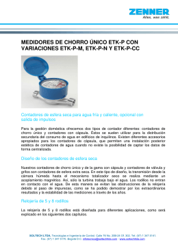 MEDIDORES DE CHORRO ÚNICO ETK-P CON