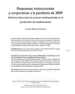 Respuestas institucionales y corporativas a la - Desacatos