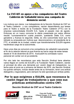 Panfleto repartido durante el piquete