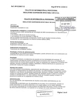 Insulatard suspensión inyectable 100 U.I. /mL