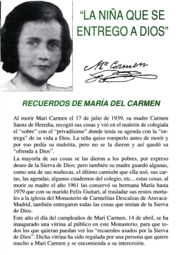 Boletín 16 - La venerable sierva de Dios María del Carmen