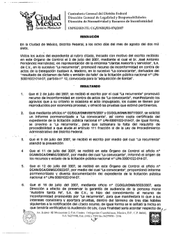 Coniraioría General del Distrito `Federai